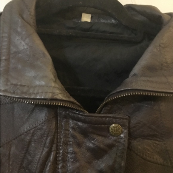 Vintage men’s chocolate brown leather jacket extra large - Picture 4 of 6